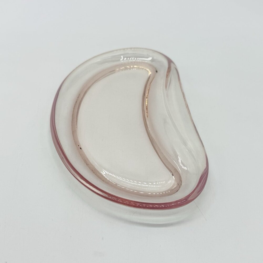Vtg. Fostoria Coral Sand Pink Opalescent Kidney Shaped Condiment Dish